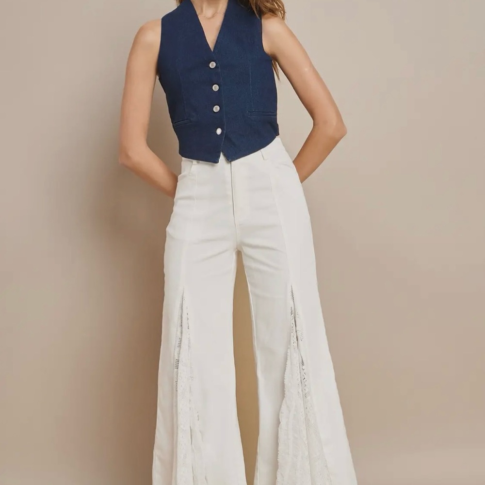 Denim Tailored Vest with Criss
Cross Back